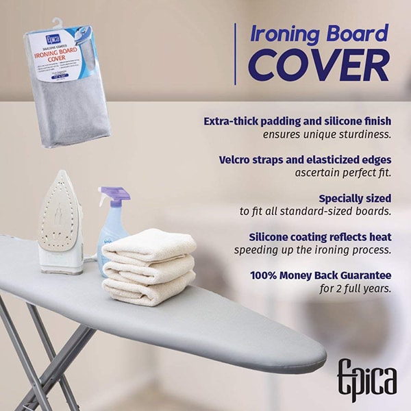 Epica Silicone Coated Ironing Board Cover features-min