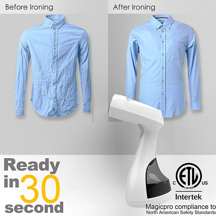 MagicPro Handheld Portable Garment Steamer ready in 30 seconds-min